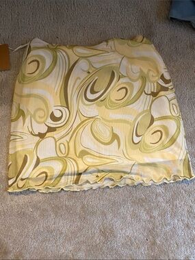 Yellow Swirl Mini Skirt